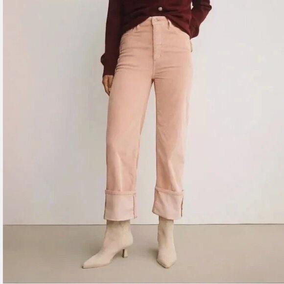 Brand New Pilcro The Scotty Cuffed High Rise Straight-Leg Jeans;Corduroy Edition - Picture 4 of 10